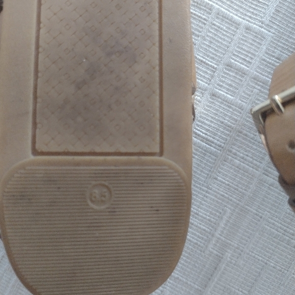 Tory Burch Logo Espadrille Sandals Shoes Womens Sz 8.5 Brown Green Beige Strappy - Picture 12 of 13